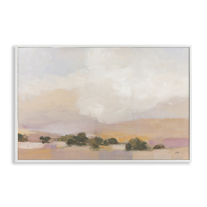 «Desert Landscape», estampe numérique abstraite par Julia Purinton, Giclée encadrée blanc bord de mer, H 12 po x l 18 po