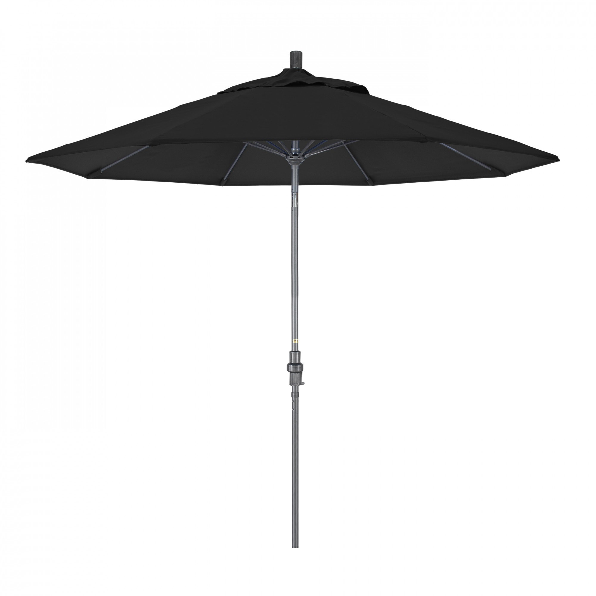 Roverta 9' Market Sunbrella® Umbrella, Silver, Canvas Black Sunbrella® Canvas