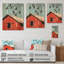 «Swallows Birds Over The Red Barn III», reproduction d'oiseau sur bois de pin naturel-1037981400