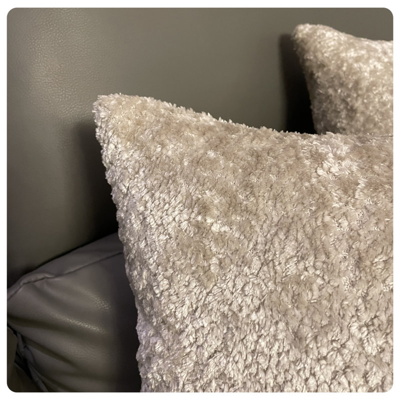 Ensemble de 2 housses de coussin en chenille moelleuse (sans insert), H 20 po x l 20 po, Blanc