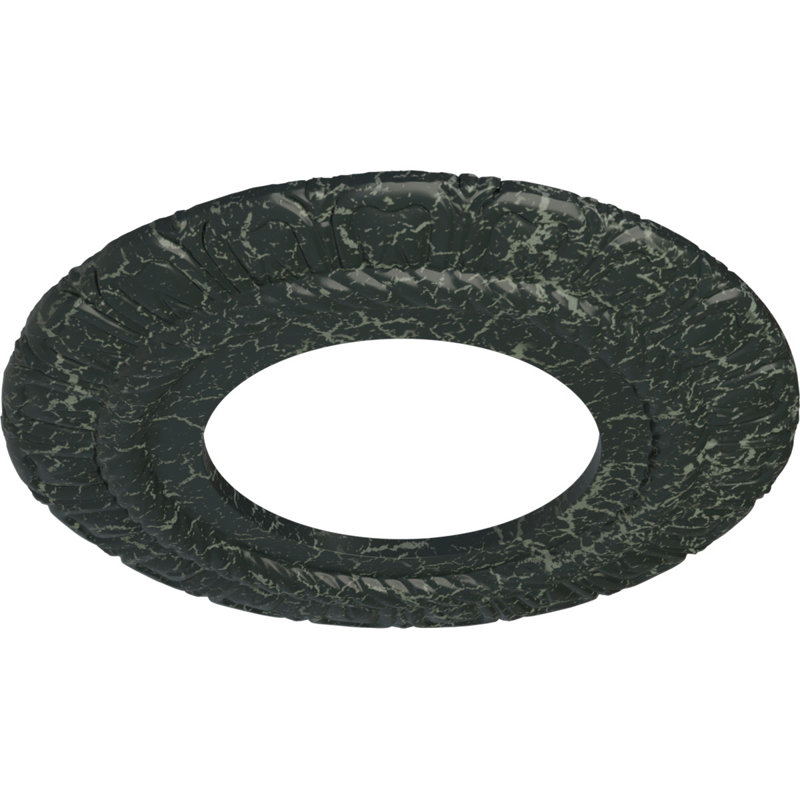 Médaillon de plafond Endurathane Claremont, DE 9 po x P 4 1/2 po x P 1/2 po (convient aux auvents jusqu'à 5 5/8 po), fini craquelé peint à la main