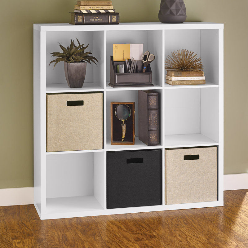 Bibliothèque décorative à casiers H 43,98 po x l 43,98 po, Blanc