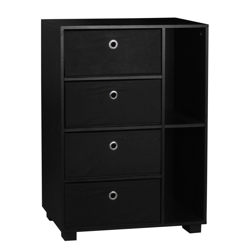 Puttenham 84cm H x 60cm W Wood Standard Bookcase, Black
