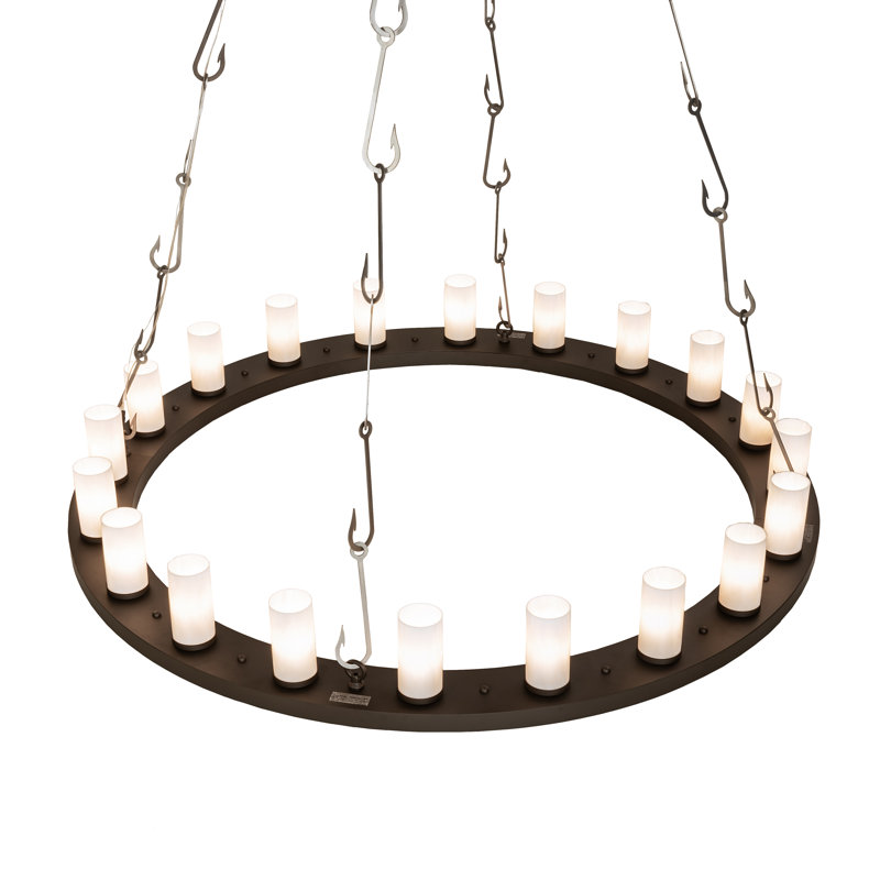 Rustic Lodge 20 - Light LED Chandelier