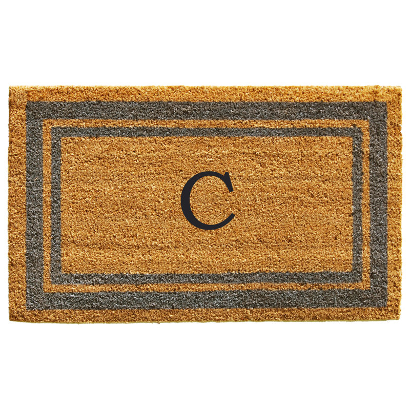 Tapis d'entrée antidérapant Stortz, C, Rectangle 2 pi x 3 pi, Pervenche / jaune