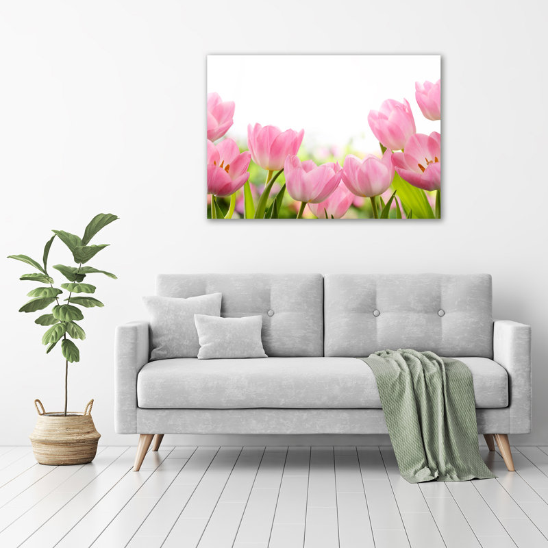 Pink Tulips - Wrapped Canvas Print