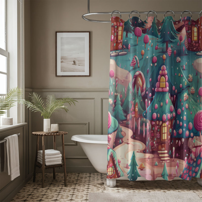 Sweet Enclave - Rideau de douche Premium, H 74 po x l 71 po