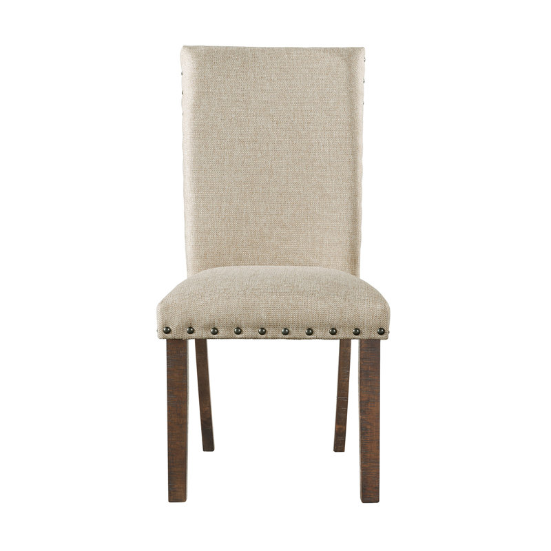 Chaise de salle à manger rembourrée en lin Zaneta