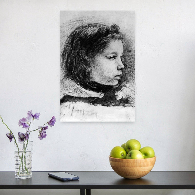Portrait Of Giulia Bellelli Study For The Bellelli Family, C.1858-1859 Abstract Contemporary Portrait Wall Art Print by Edgar Degas - Wrapped Canvas Print