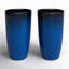 23.5"H Set Of 2 Oversized Gradient Green Faux Ceramic  Tall Plastic Planter-1795209452