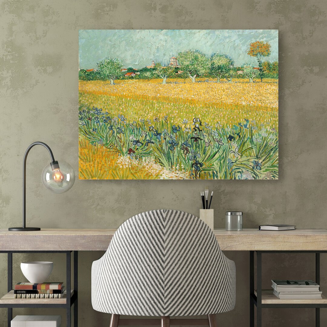 Leinwandbild Feld mit Schwertlilien bei Arles von Vincent Van Gogh