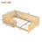 Twin bed with built-in bookshelf and high-quality safety guardrail,Light Natural-701980644-701980664