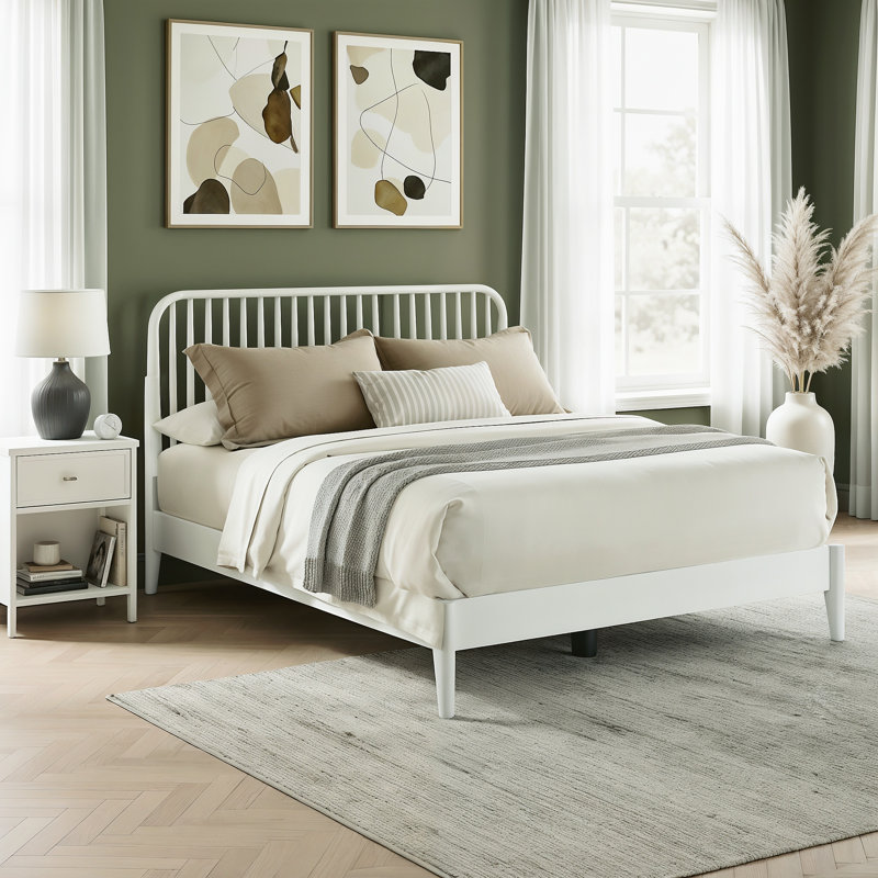 Kentwood Solid Wood Double Bed, White