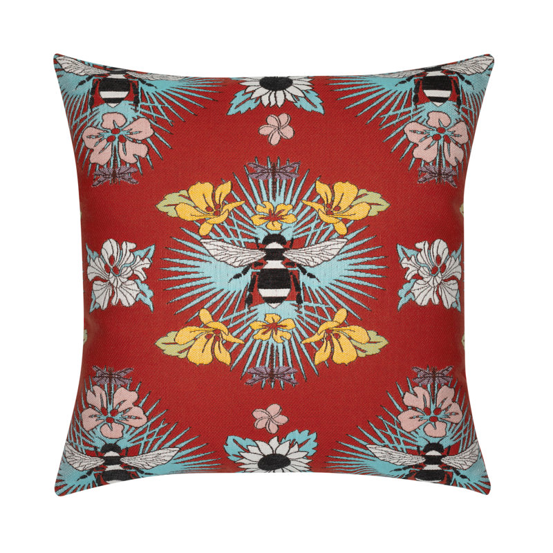 Cultivate Sunbrella® Throw Square Indoor/Outdoor Pillow Cover & Insert by Elaine Smith, Charcoal