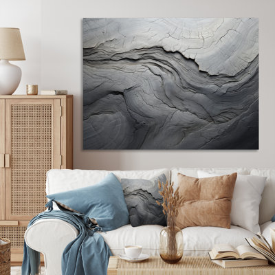 Grey And White Stone River III - Abstract Wall Art Print