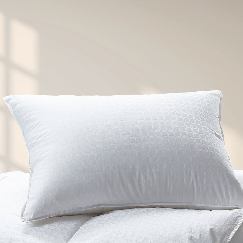 Cuddledown Windowpane Down Alternative Pillow, King, Medium