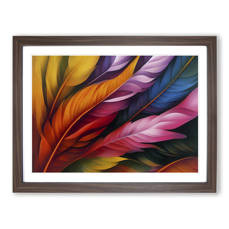 Blessed Bird Feathers - Framed Print, Walnut, 46cm H x 64cm W x 2cm D