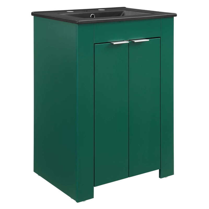 Maybelle 24" Bathroom Vanity by Modway, Green, Black