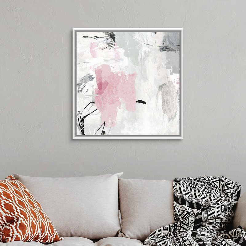 Gris gris II - reproduction d'art sur toile, Toile avec cadre flottant, H 18 po x l 18 po, Blanc