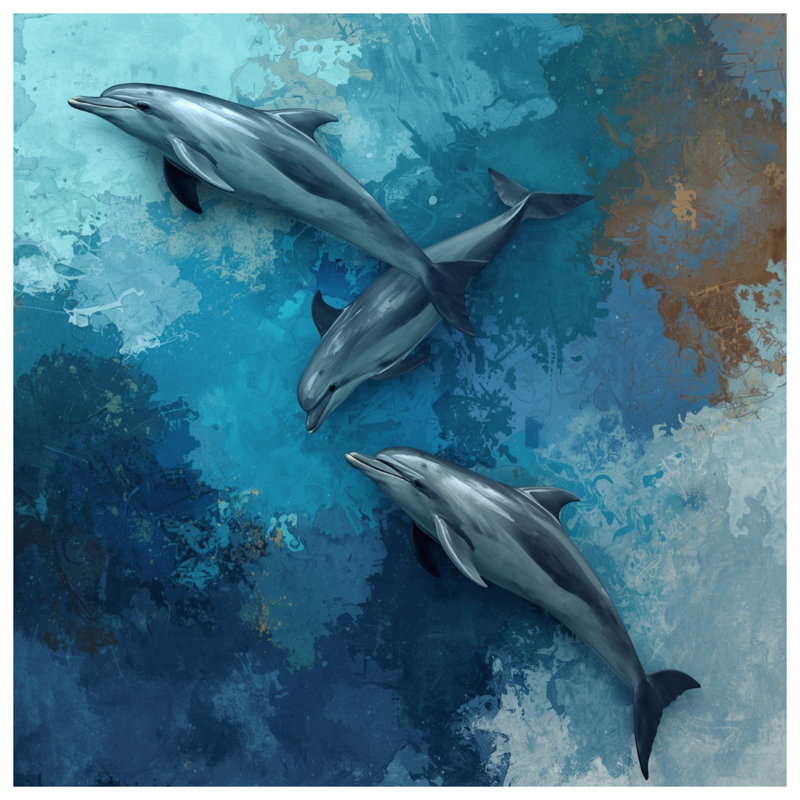 Coussins Dolphins In Ocean, 18 x 18 pouces