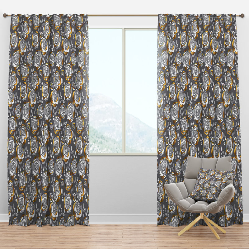 Panneau de rideau simple semi-diaphane avec passe-tringle Rose, l 52 po x L 120 po
