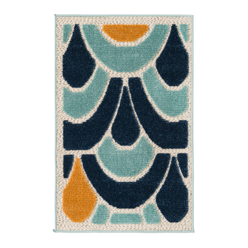 Hayworth Indoor/Outdoor Rug Blue, Rectangle 2' x 3'