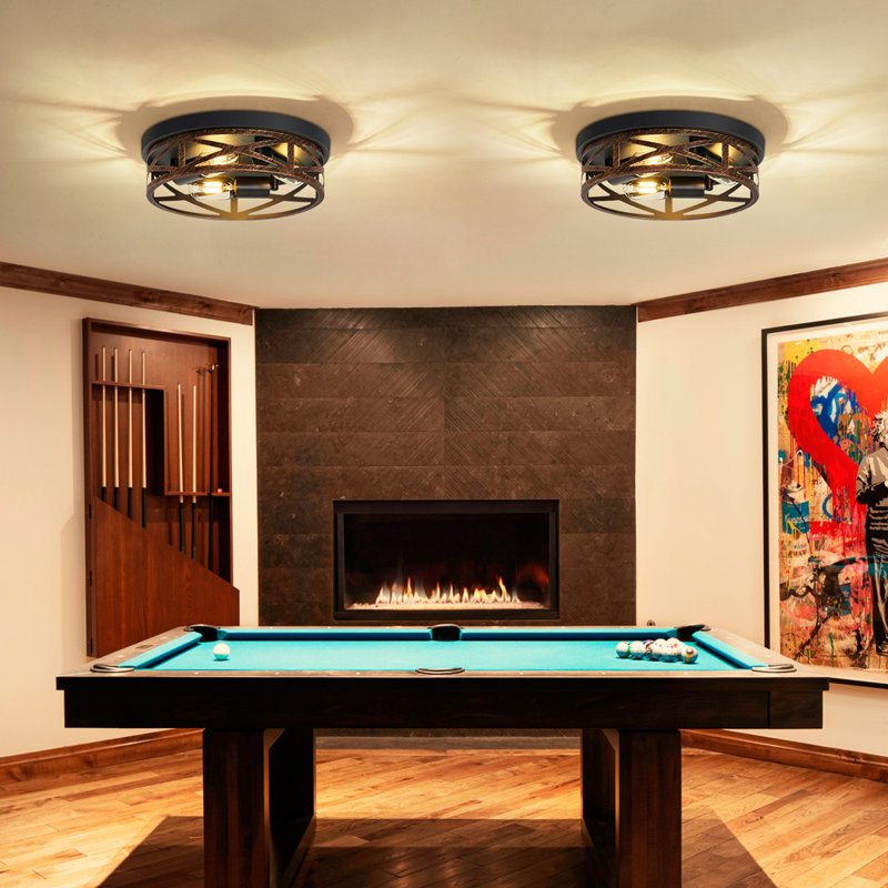 2 Pack 3-Light Bronze Flush Mount Ceiling Light
