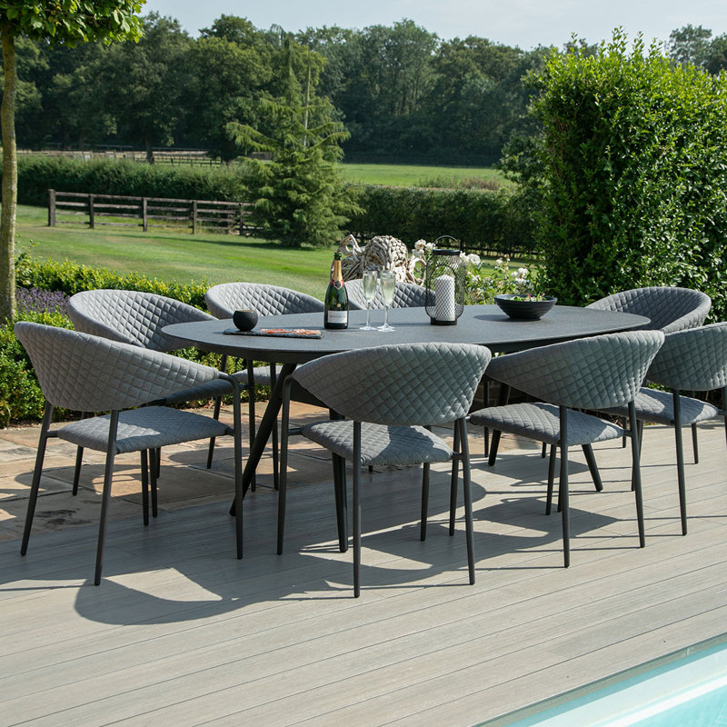 Bergh 8 Seat Oval Dining Set, Grey