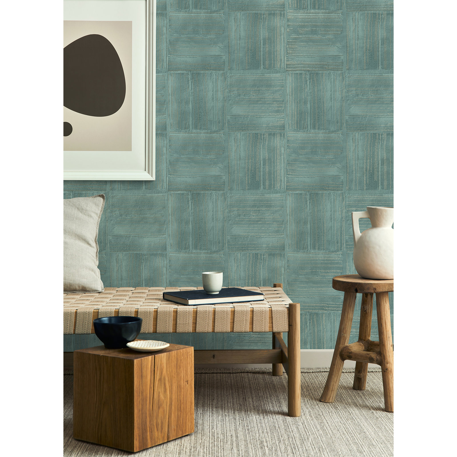 Addalyn Geometric Wallpaper, Blue