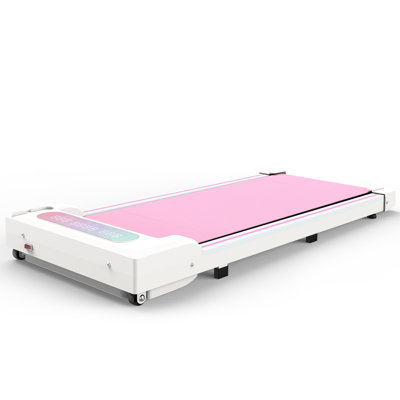Tapis de course portatif 2 en 1 rose sous le comptoir avec affichage à DEL à télécommande et poignée Moteur amélioré de 2,5 hp 0,5 à 5 mph, multi-fonction à 5 couches de la ceinture de sécurité