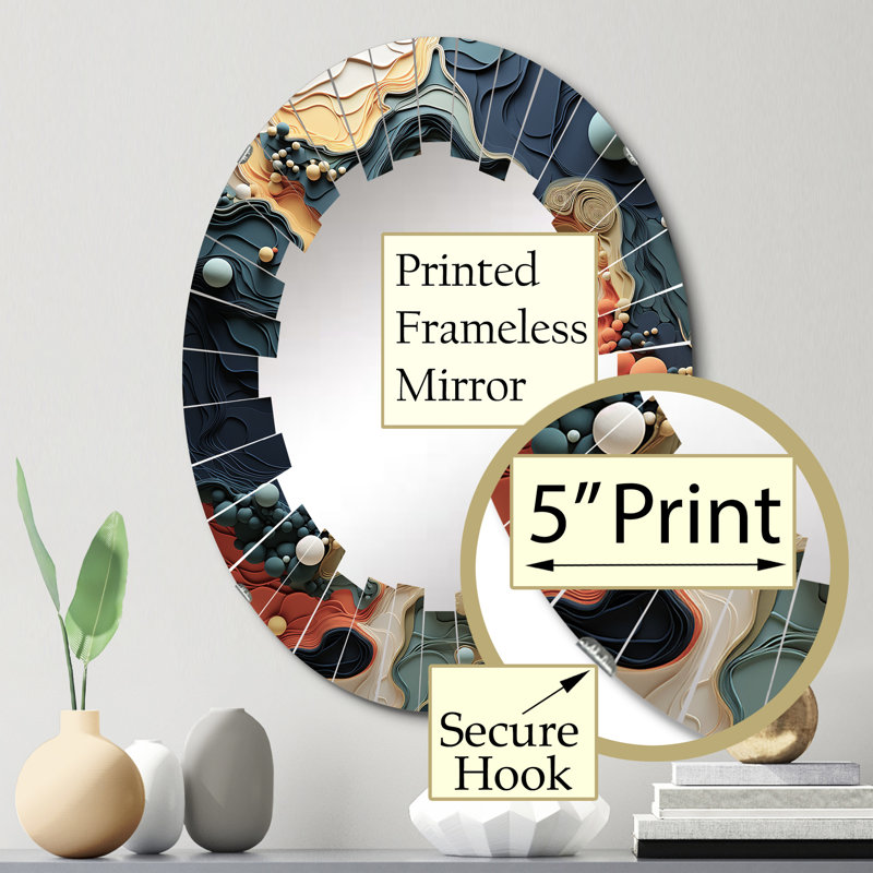 Amaunet - Modern Wall Mirror Oval, 30 po x 20 po