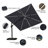 10' Square Lighted Cantilever Swivel Umbrella with Solar Powered LED Swivel and Base-67120589