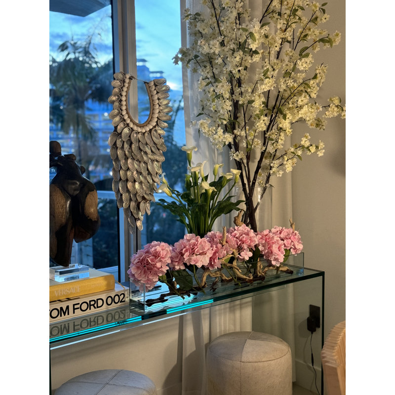 Hydrangea Arrangement in Planter, Pink