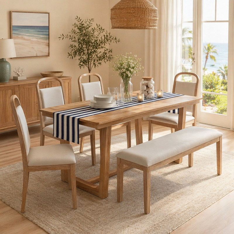 6-Piece Dining Table Set,, Beige