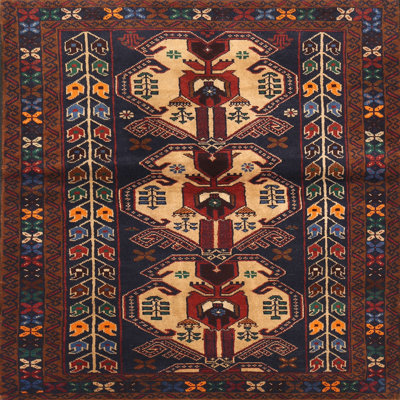Tapis rouge / brun / beige Southwestern