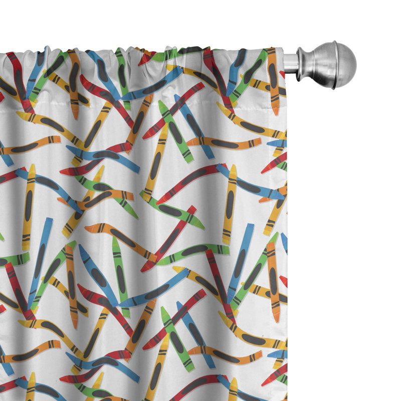 Crayon Semi-Sheer Rod Pocket Curtain Panels, 28" x 63"