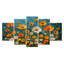 Jaune jaune blanc Summer Meadow Marigolds II - ensemble d'art sur toile souci