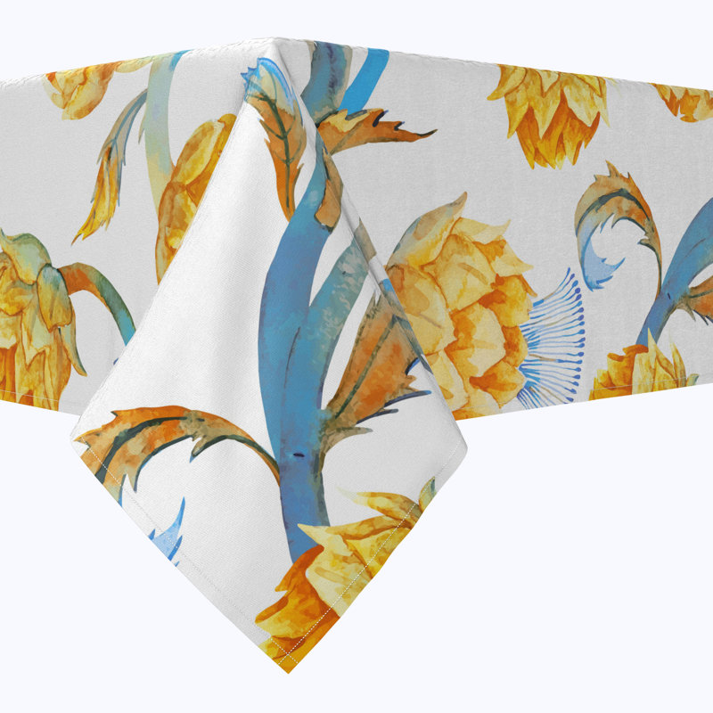 Rectangular Tablecloth, 100% Cotton, Floral 139, 84" x 52"