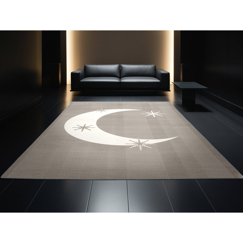 Soft Plush Feeney Halloween Modern & Contemporary Abstract Area Rug in Gray – Gray Binding, 8x12