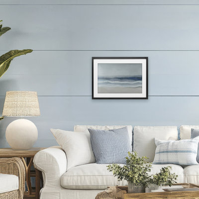 Muted Sky And Sea Framed Print Under Glass, design by Norm Stelfox