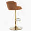 Tabouret de bar d'intérieur rembourré avec structure en métal, finition noyer et tissu beige, ensemble de 2