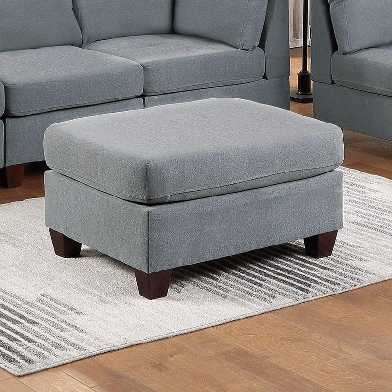 Repose-pieds de salon en tissu gris avec repose-pieds 1 pièce