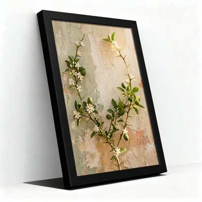 Black Wood Framed，Canvas Wall Art for Living Room, Bedroom, Office or Entryway – Decorative Wall Decor with Floral Art