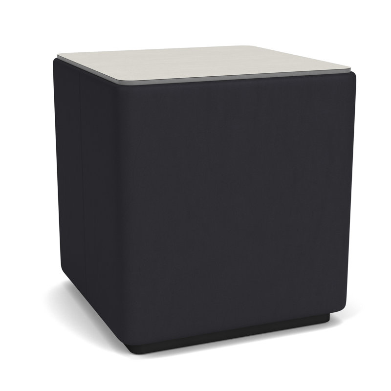 Table de bout avec plateau en stratifié Darsey, 16", Noir; noir Patriot Plus, Sergé blanc
