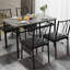 Ensemble de salle à manger 5 pièces pour 4 personnes, table de cuisine rectangulaire avec 4 chaises rembourrées - Structure en métal et plateau en MDF - Coin repas gain de place idéal pour les petits appartements/coins repas - Gris