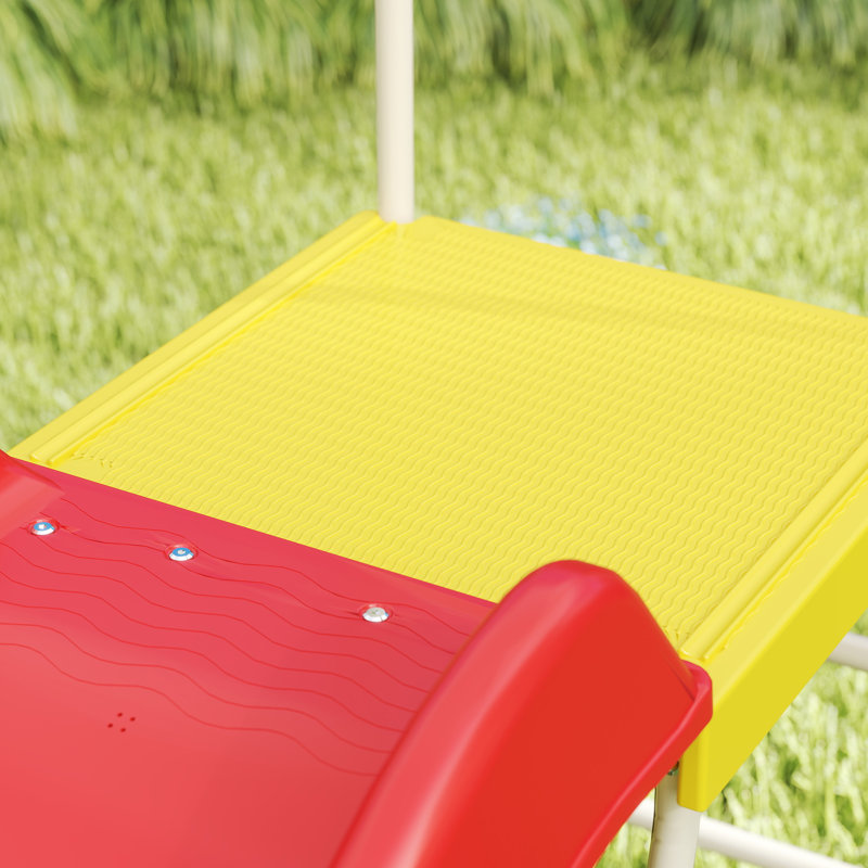 Toboggan pour enfants QABA, équipement de terrain de jeu autoportant en métal avec échelle d'escalade, plateforme pour la cour, extérieur, intérieur, cadeau pour garçons, filles, 3 à 8 ans, rouge