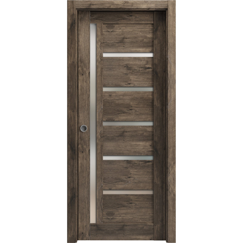Portes à panneaux coulissantes à panneaux Quadro, Chêne cognac, 30 po x 84 po