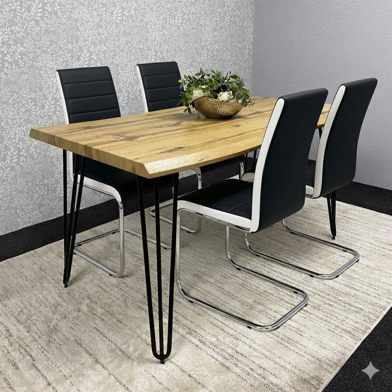 4 - Person Dining Set, 75cm H x 80cm W x 140cm L