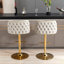 Tabourets de bar pivotants à hauteur de siège réglable, tabourets de bar rembourrés en polyuréthane moderne avec dossier complet capitonné, pour pub à domicile et îlot de cuisine (ensemble de 2)-221549680