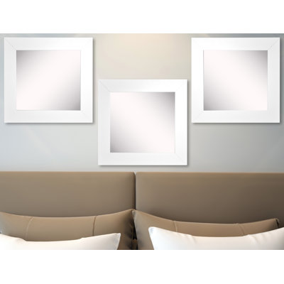 Ensemble de 3 miroirs muraux modernes et contemporains en satin 3 pièces Dematteo